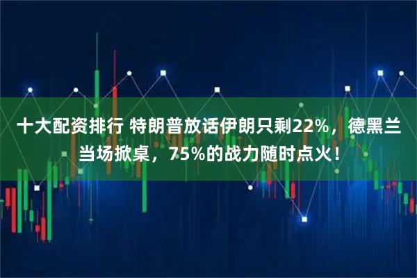 十大配资排行 特朗普放话伊朗只剩22%，德黑兰当场掀桌，75%的战力随时点火！